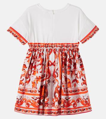 Printed cotton jersey dress | Dolce&Gabbana Kids