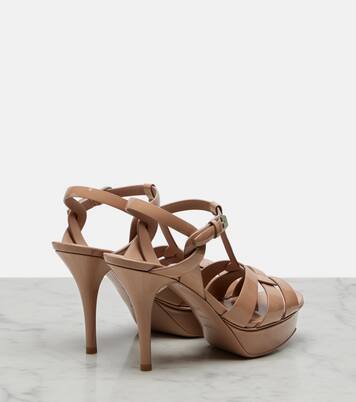 Tribute patent leather platform sandals | Saint Laurent