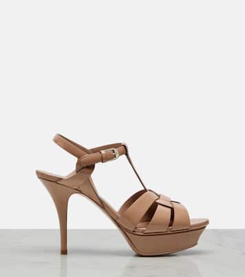 Tribute patent leather platform sandals | Saint Laurent