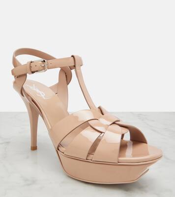 Tribute patent leather platform sandals | Saint Laurent