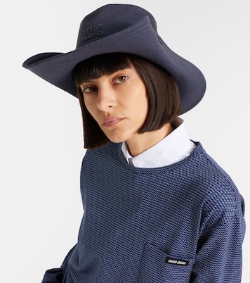 Leather-trimmed cotton cowboy hat | Miu Miu