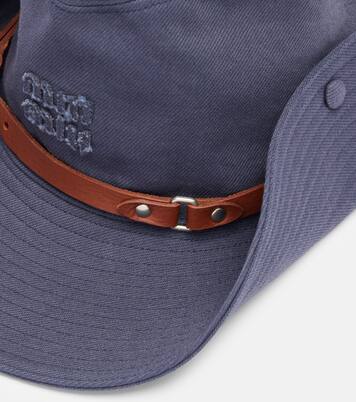 Leather-trimmed cotton cowboy hat | Miu Miu