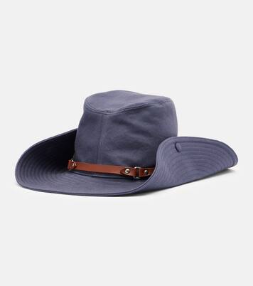 Leather-trimmed cotton cowboy hat | Miu Miu