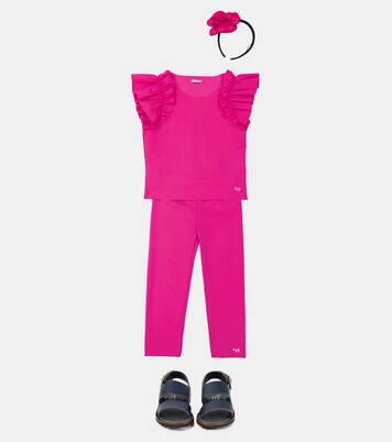 Ruffle-trimmed jersey T-shirt | Il Gufo