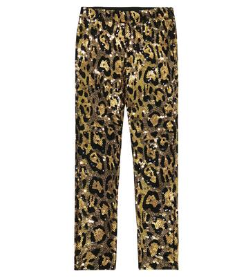 Sequined leopard leggings | Dolce&Gabbana Kids