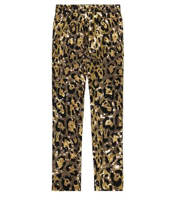 Sequined leopard leggings | Dolce&Gabbana Kids