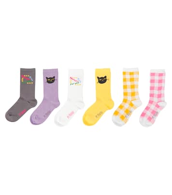 Set of 6 printed cotton-blend socks | Mini Rodini