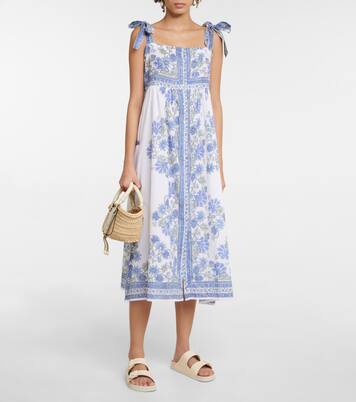 Robe midi en coton à fleurs | Juliet Dunn