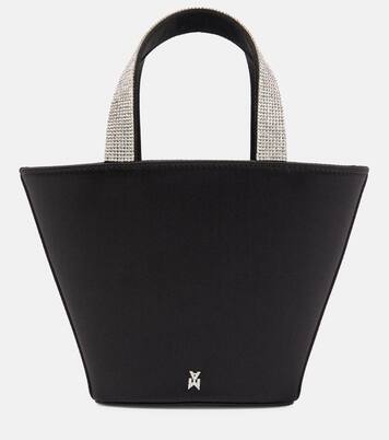 Verzierte Bucket Bag Rih aus Satin | Amina Muaddi