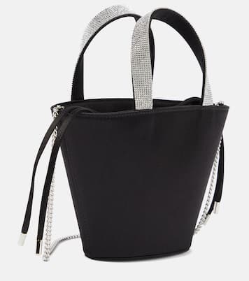 Verzierte Bucket Bag Rih aus Satin | Amina Muaddi