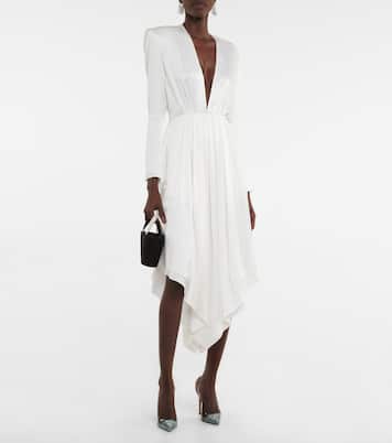 Verzierte Bucket Bag Rih aus Satin | Amina Muaddi