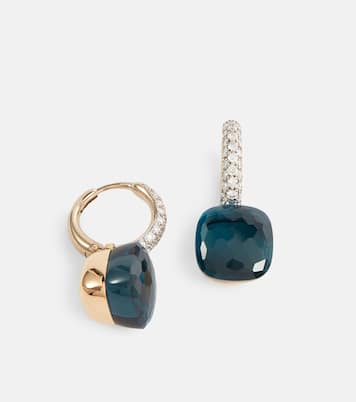 Nudo Classic 18kt gold earrings with topaz and diamonds | Pomellato