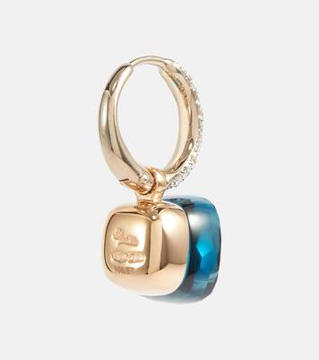 Nudo Classic 18kt gold earrings with topaz and diamonds | Pomellato