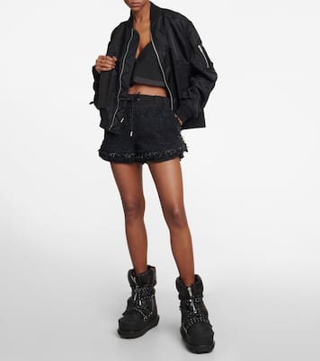 Drawstring tweed shorts | Sacai
