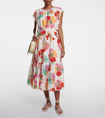 Robe longue Savannah en coton et soie | Velvet