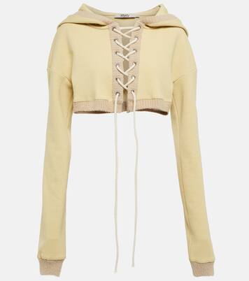 Sweat-shirt à capuche raccourci en coton | Didu