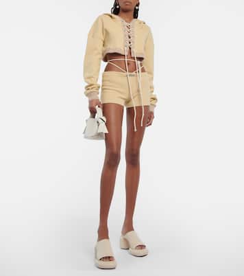 Sweat-shirt à capuche raccourci en coton | Didu