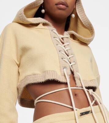 Sweat-shirt à capuche raccourci en coton | Didu