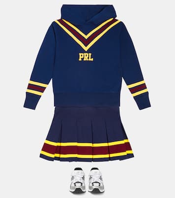 Pleated cotton-blend jersey skirt | Polo Ralph Lauren Kids