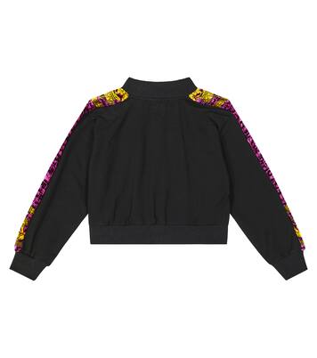 Logo zipped cotton-blend sweatshirt | Versace Kids