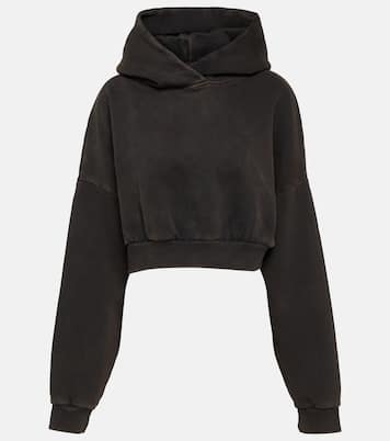 Cropped cotton fleece hoodie | Entire Studios