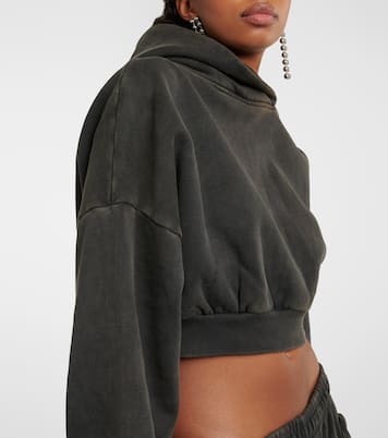 Cropped cotton fleece hoodie | Entire Studios
