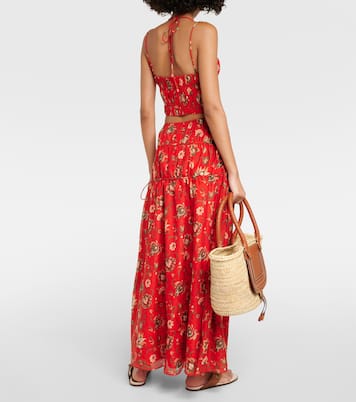 Reyes printed cotton and silk maxi skirt | SIR