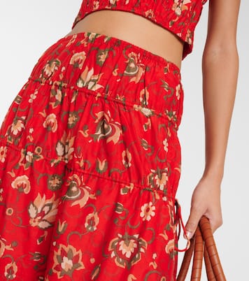 Reyes printed cotton and silk maxi skirt | SIR