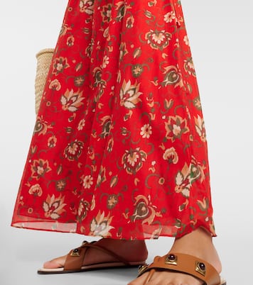 Reyes printed cotton and silk maxi skirt | SIR