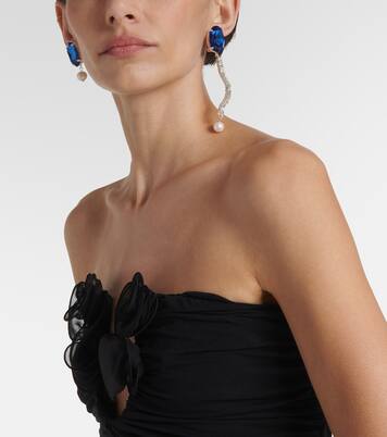 Pendientes asimétricos con cristales y perlas | Magda Butrym