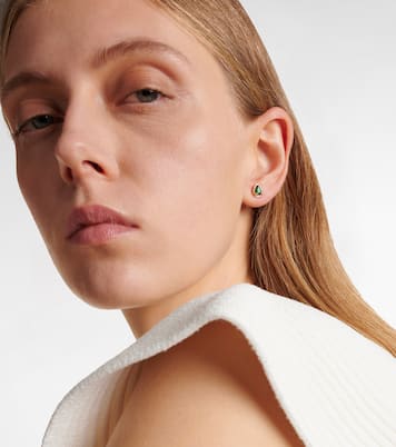 Boucles d'oreilles Birthstone Bonbon en or 14 ct et émeraudes | Stone and Strand