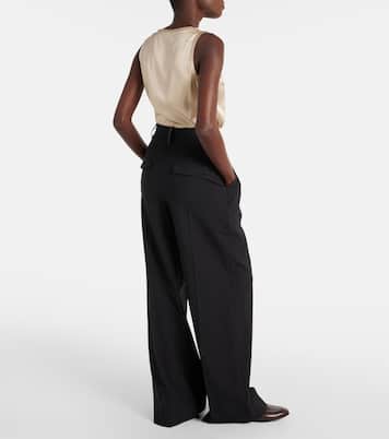 Wool-blend wide-leg pants | Brunello Cucinelli