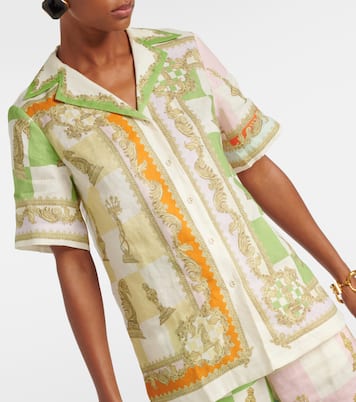 Bedrucktes Hemd Checkmate aus Leinen | Alémais