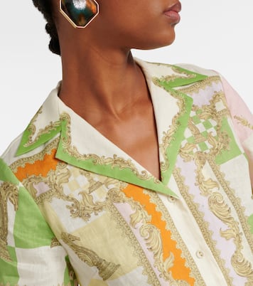 Bedrucktes Hemd Checkmate aus Leinen | Alémais