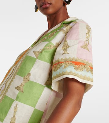 Bedrucktes Hemd Checkmate aus Leinen | Alémais