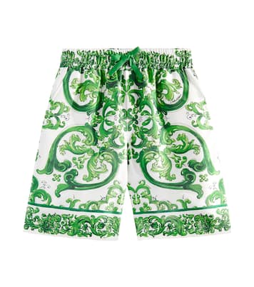 Majolica silk Bermuda shorts | Dolce&Gabbana Kids