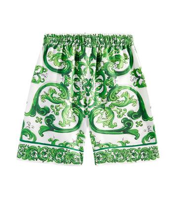 Majolica silk Bermuda shorts | Dolce&Gabbana Kids