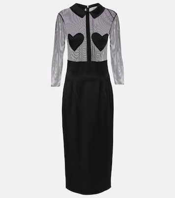 Robe midi en satin et résille | Blumarine