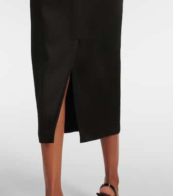 Robe midi en satin et résille | Blumarine