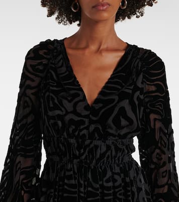Elora velvet and mesh midi dress | Ulla Johnson