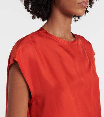 Dasha真丝斜纹布上衣 | Asceno