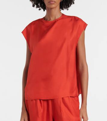 Dasha真丝斜纹布上衣 | Asceno