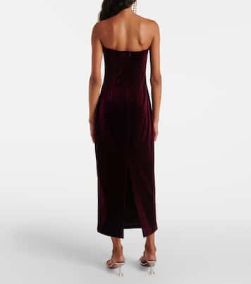 Midikleid aus Samt | Self-Portrait