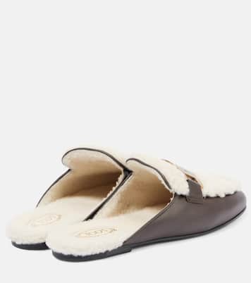 Slippers Catena aus Shearling und Leder | Tod's