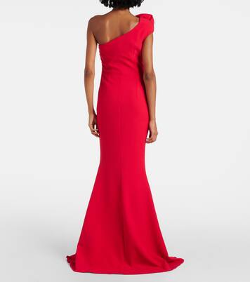 Robe longue asymétrique Tanna en crêpe | Safiyaa