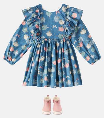 Evia bow-detail printed cotton dress | Konges Sløjd