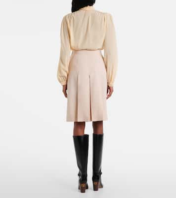 Virgin wool midi skirt  | Valentino