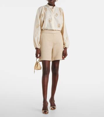 Bluse Caladio aus Baumwollsatin mit Kristallen | Max Mara