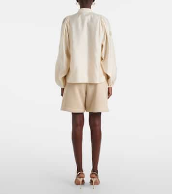 Bluse Caladio aus Baumwollsatin mit Kristallen | Max Mara