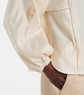 Bluse Caladio aus Baumwollsatin mit Kristallen | Max Mara